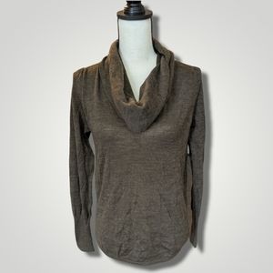 Ann Taylor Brown Cowl Neck Wool Blend Sweater Sz M